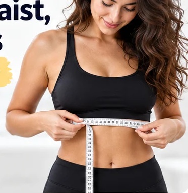 A person holding a soft measuring tape around their waist
