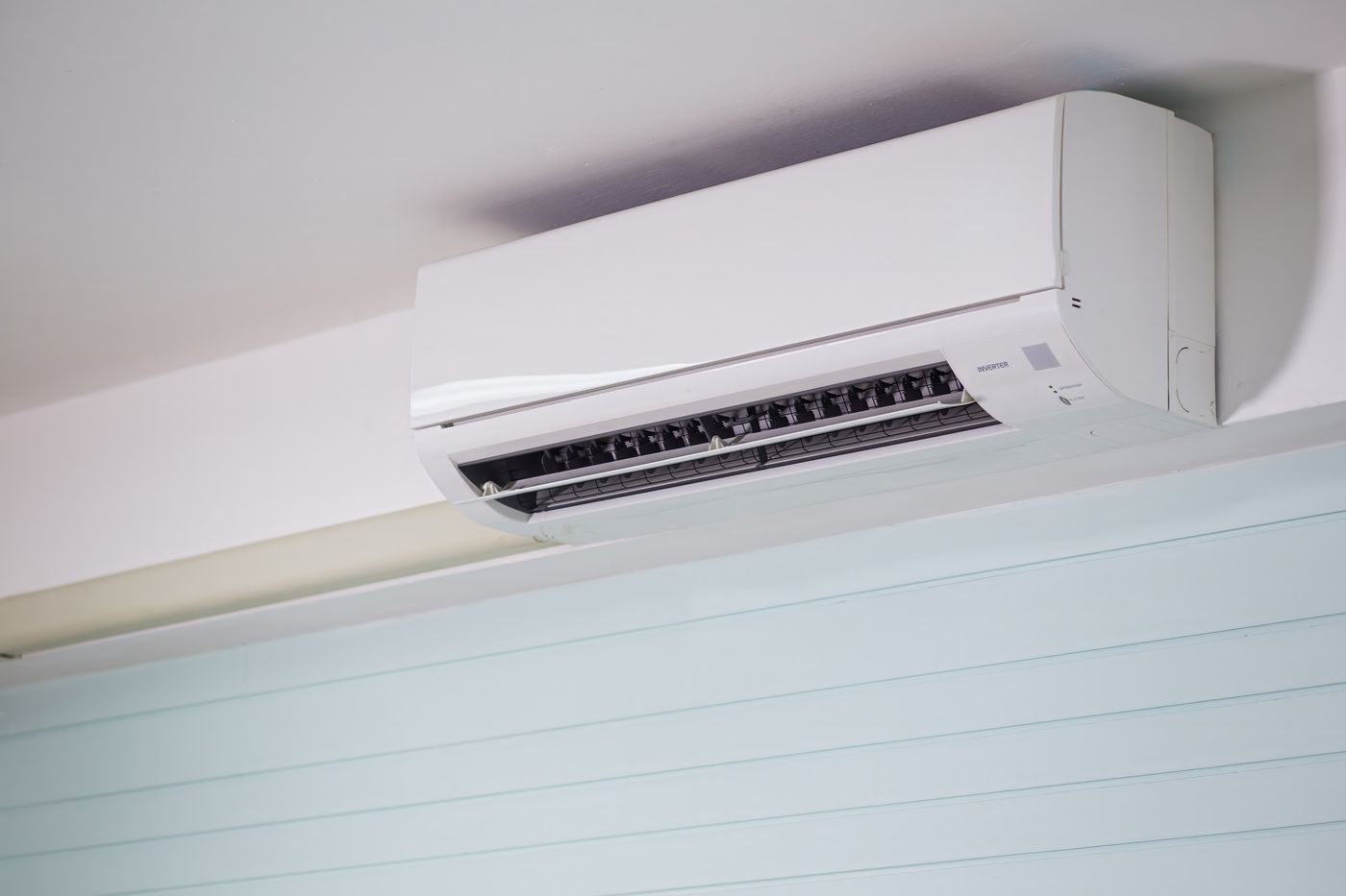 Photograph: wall-mounted air conditioner close-up