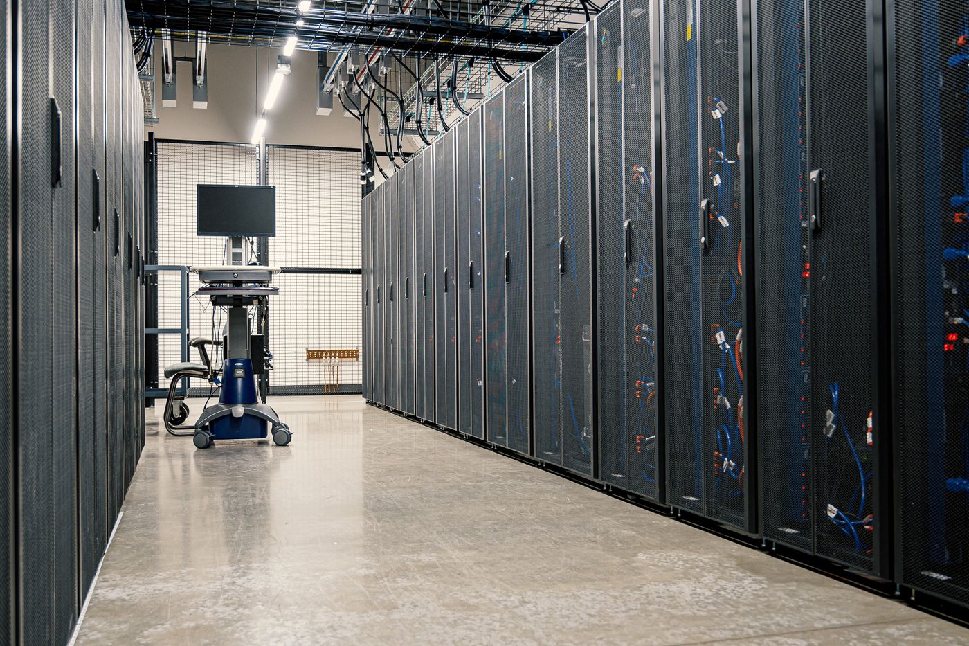 Photograph: data center corridor with server racks